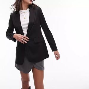 NWT Topshop Tailored Slim Fitting Blazer Black Business Menswear Sz 8